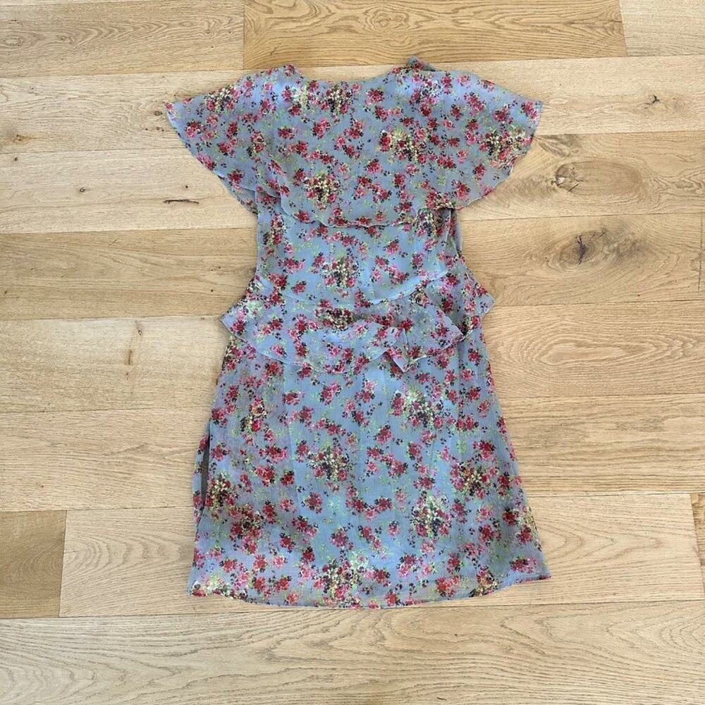 Topshop - Floral Peplum Mini Dress in Gray - Picture 6 of 6